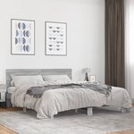 vidaXL Cadre de lit sonoma gris 200x200 cm bois d'ingénierie et métal