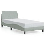 vidaXL Cadre de lit sans matelas gris clair 90x200 cm velours