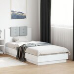 vidaXL Cadre de lit avec LED sans matelas blanc 90x200 cm