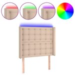 vidaXL Tête de lit à LED Cappuccino 103x16x118/128 cm Similicuir
