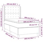vidaXL Sommier à lattes de lit avec matelas Gris clair 100x200cm Tissu