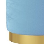 vidaXL Tabouret de rangement rond Bleu clair Velours