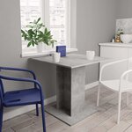 vidaXL Table à manger Gris béton 80x80x75 cm bois d'ingénierie