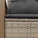 vidaXL Canapé de jardin 2 places avec coussins gris résine tressée