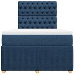 vidaXL Sommier à lattes de lit avec matelas Bleu 120x200 cm Tissu