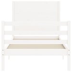 vidaXL Cadre de lit sans matelas blanc bois massif