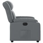vidaXL Fauteuil inclinable électrique Gris Similicuir