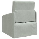 vidaXL Canapé-lit au sol 2 en 1 Gris clair 65x80x83 cm Velours