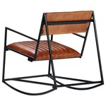 vidaXL Chaise à bascule Marron Cuir véritable