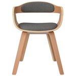 vidaXL Chaise à manger lot de 6 gris clair bois courbé et tissu