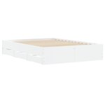 vidaXL Cadre de lit avec tiroirs blanc 135x190 cm bois d'ingénierie