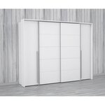 Armoire - Blanc mat -  2 portes battantes + 2 portes coulissantes - L 270,3 x P 61,2 x H 210 cm - NARAGO