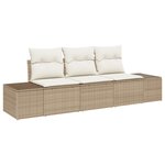 vidaXL Ensemble de 3 pièces de canapé de jardin avec coussins Beige Poly Rotin