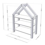 Lit cabane avec étagère 90 x 180 naturel et gris