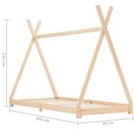 vidaXL Cadre de lit d'enfant Bois de pin massif 90 x 200 cm