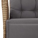 vidaXL Ensemble à manger de jardin et coussins 9 Pièces mélange beige
