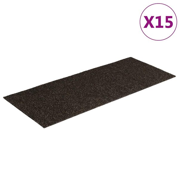 vidaXL Tapis d'escalier autocollants Rectangulaire 15 Pièces 60x25 cm