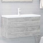 vidaXL Ensemble de meubles de salle de bain 2 Pièces Gris béton Aggloméré