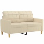 vidaXL Canapé à 2 places Crème 120 cm Tissu