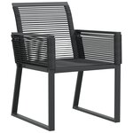 vidaXL Ensemble de repas de jardin de 5 pièces Rattan Poly Noir