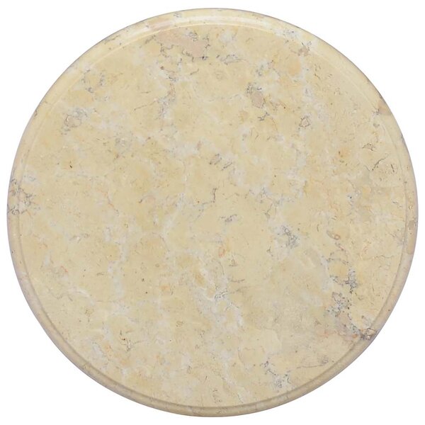 vidaXL Dessus de table Crème Ø40x2 5 cm Marbre