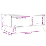 vidaXL Table basse Gris béton 90x50x36 5 cm Bois d'ingénierie