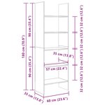 vidaXL Bibliothèque Chêne sonoma 60x35x180 cm Bois d’ingénierie
