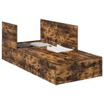 Cadre de lit de rangement vidaXL Chêne fumé 100x200 cm