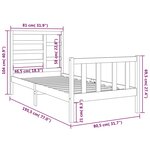 vidaXL Cadre de lit sans matelas bois massif 75x190 cm