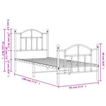 vidaXL Cadre de lit métal sans matelas avec pied de lit noir 90x190 cm