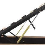 vidaXL Cadre de lit à rangement et LED Cappuccino Similicuir 100x200cm