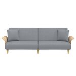 vidaXL Canapé-lit avec accoudoirs gris clair tissu
