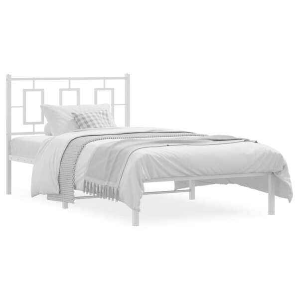 vidaXL Cadre de lit métal sans matelas et tête de lit blanc 100x200 cm
