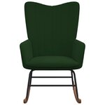 vidaXL Chaise à bascule Vert foncé Velours