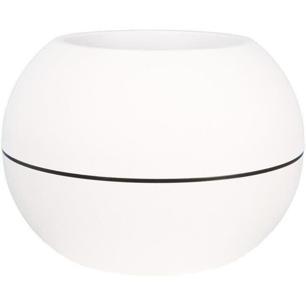 Bac à fleurs rond GRANIT BOULE - Plastique Ø 40 cm - Blanc