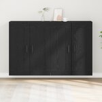 vidaXL Armoires murales 2 Pièces Chêne noir Bois d'ingénierie