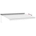 vidaXL Auvent rétractable anthracite et blanc 5x3 m tissu et aluminium