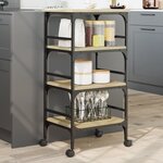 vidaXL Chariot de cuisine chêne sonoma 45x35x89 5 cm bois d'ingénierie