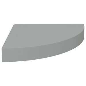 vidaXL Étagère d'angle flottante gris 25x25x3 8 cm MDF