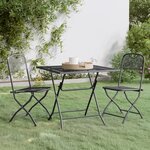 vidaXL Ensemble à manger de jardin 3 Pièces Maille Métal Anthracite