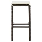 vidaXL Ensemble de bar de jardin avec coussins 3 Pièces Marron
