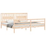 vidaXL Cadre de lit avec tête de lit 200x200 cm bois massif