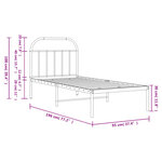 vidaXL Cadre de lit métal sans matelas avec tête de lit blanc 90x190cm
