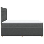vidaXL Sommier à lattes de lit avec matelas Gris foncé 140x190cm Tissu