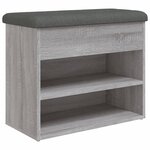 vidaXL Banc à chaussures sonoma gris 62x32x50 cm bois d'ingénierie