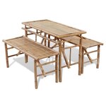 vidaXL Table avec 2 bancs 100 cm Bambou