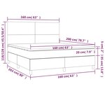 vidaXL Sommier à lattes de lit et matelas et LED Taupe 160x200cm Tissu