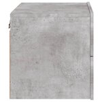 vidaXL Tables de chevet murales avec lumières LED 2 Pièces gris béton