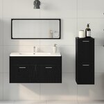 vidaXL Ensemble de meubles de salle de bain 3 pièces en bois d'ingénierie chêne noir
