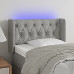 vidaXL Tête de lit à LED Gris clair 83x16x78/88 cm Tissu